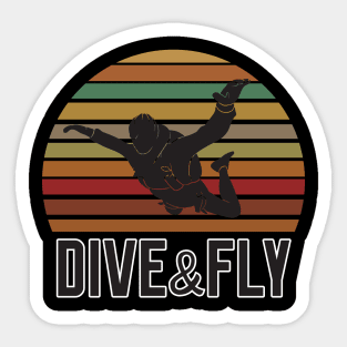 Vintage skydiving Sticker